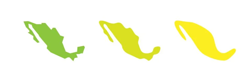 Mexico vector country map in three levels of smoothness Stock Illustration