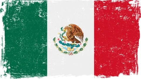 Mexico Vector Flag on White Stock Illustration