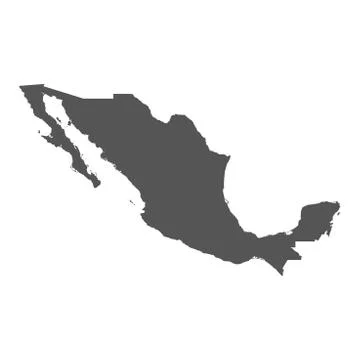 Mexico vector map. Black icon on white background. Stock Illustration