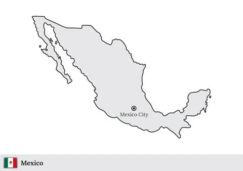 Mexico vector map with the capital city of Mexico City Illustrazione stock