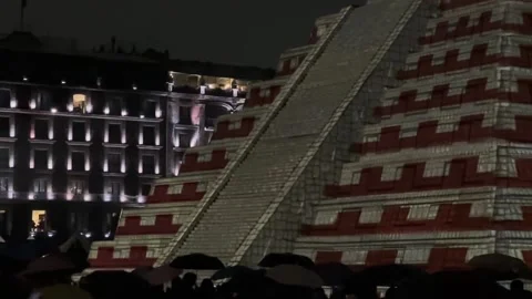 Mexico: With video mapping technique, a visual spectacle about the Mayan civ... Stock Footage 280376251