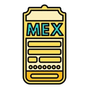 Mexico visa document for entry and travel permit Stock Illustration