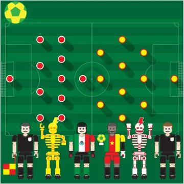 Mexico vs Cameroon Stock Illustration