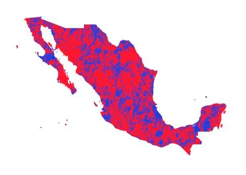 Mexico Watercolor Map Stock Illustration