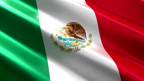 Mexico - waving flag - 3D 4k animation Stock Footage 254622171