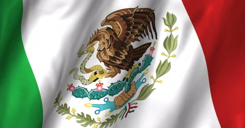 Mexico Waving Flag-4K Video stock 46894416