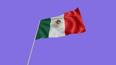 Mexico Waving Flag Background Animation, seamless looping Stock Footage 297840497