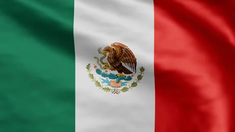 Mexico Waving Flag Background Animation, seamless looping Stock Footage 297840907