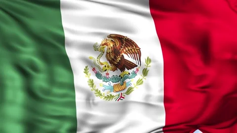 Mexico Waving Flag Background Stock Footage 204132587