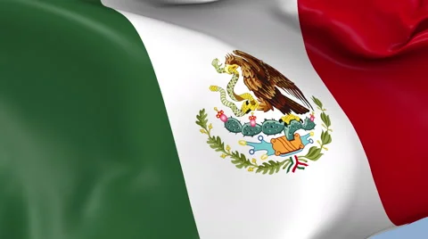 Mexico Waving Flag Background Loop Stock Footage 64220361