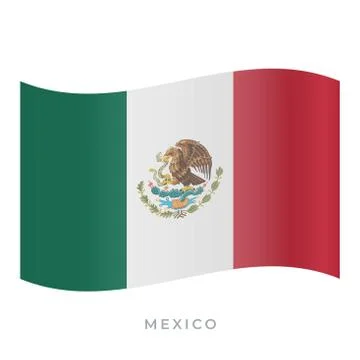 Mexico waving flag vector icon. Vector illustration isolated on white. Stock Illustration