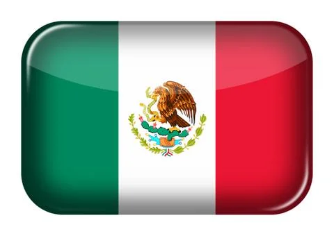 Mexico web icon rectangle button with clipping path 3d illustration イラスト素材