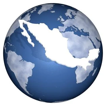 Mexico in the world  national identity on global map Stock Illustration