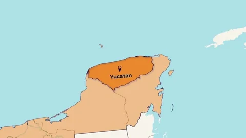 Mexico Yucatán Map Animation – State Highlight | 4K Vídeo Stock 348294056