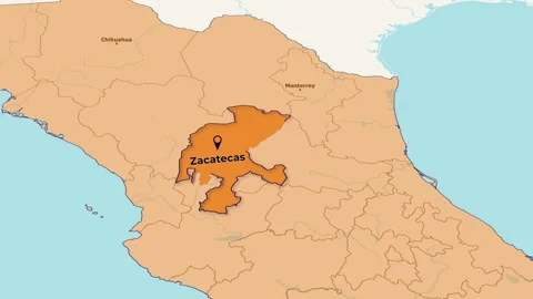 Mexico Zacatecas Map Animation – State Highlight | 4K Vídeo Stock 348294017