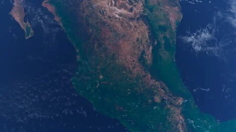Mexico Zoom Out from Space. Central America from Space Orbit. Blue Planet Ea Stock-Footage 330054056