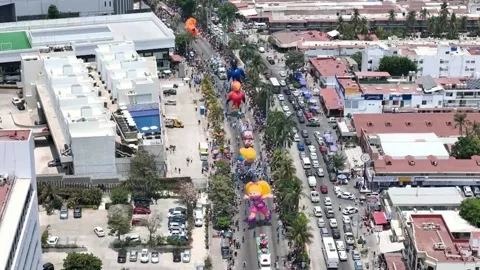 Mexico's Acapulco overcomes Easter Week violence with giant balloon parade, Acap Stock Footage 307729177