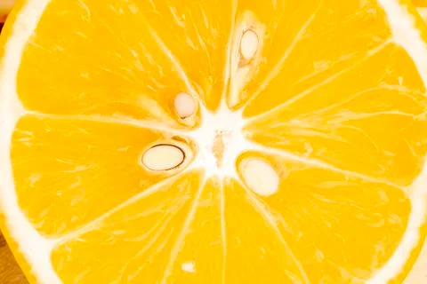 Meyer pulp slice texture - citrus fruit hybrid of lemon and orange Foto stock