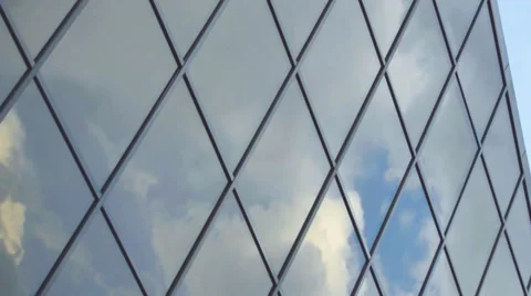Mezmerizing Clouds Office Reflection Stock Footage 67627782