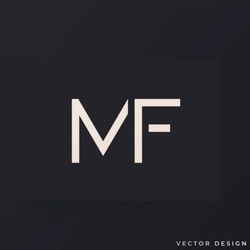 MF letters logo design, monogram on card Illustrazione stock
