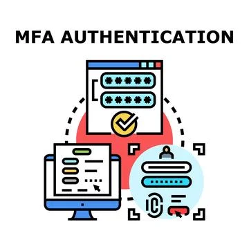 Mfa authentication process securing digital account access Stockillustratie