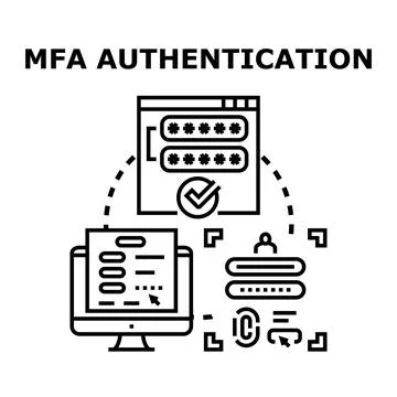 Mfa authentication process securing digital account access Stock Illustration