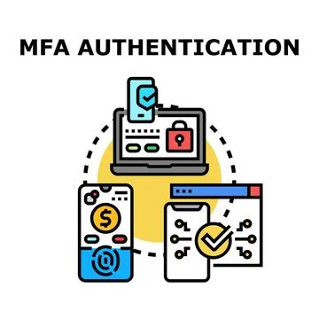 Mfa authentication using devices for data protection Stock Illustration