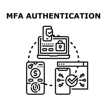 Mfa authentication using devices for data protection Stock Illustration