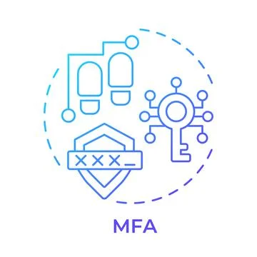 MFA blue gradient concept icon Illustrazione stock