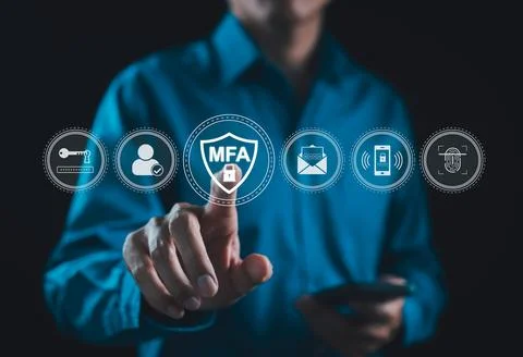MFA, Multi-Factor Authentication Security Concept. Stock Photos