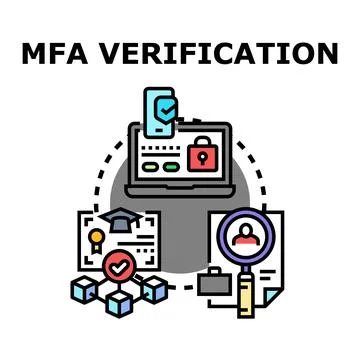 Mfa verification concept for secure user authentication Stock Illustration