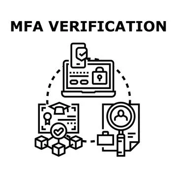 Mfa verification concept for secure user authentication Stock Illustration