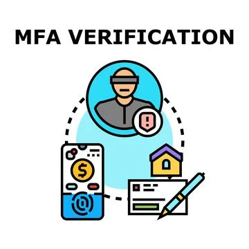 Mfa verification multi factor authentication security concept Stock Illustration