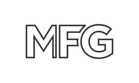 MFG logo design template with strong and modern bold text. Initial based ve.. Stock Illustration
