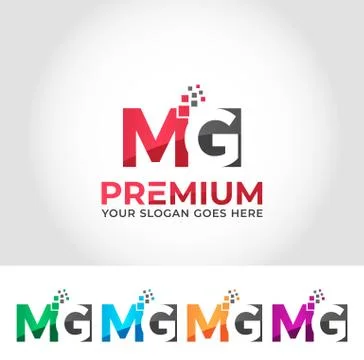 MG Alphabet Modern Logo Design Concept Stock Illustration