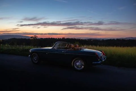 MG in the sunset Stock Photos