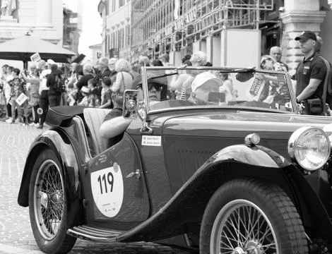 MG TB 1939 edition, regularity race for historic cars that participated in .. Stock Photos