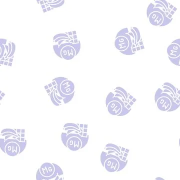 Mg vitamin glyph seamless pattern Illustrazione stock