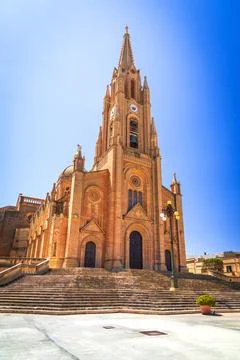 Mgarr, Malta - Gothic church in Gozo Island Stock Photos