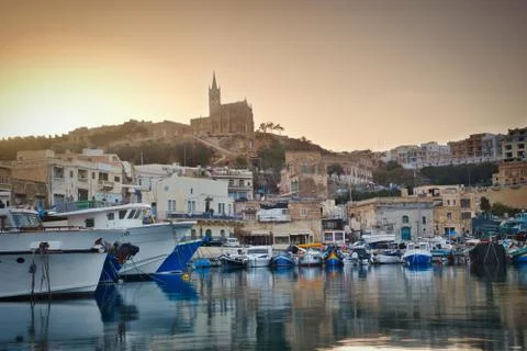 Mgarr &amp; Sunset Stock Photos