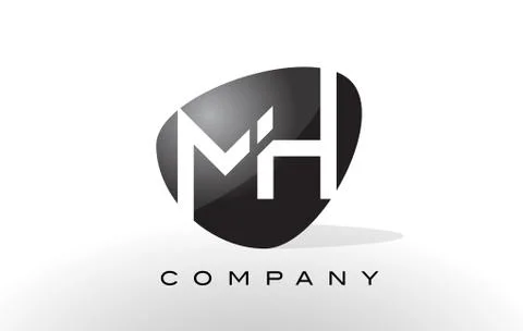 MH Logo.  Letter Design Vector. Stock-Illustration