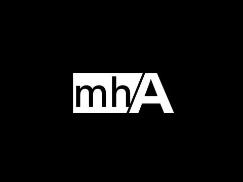 MHA Logo and Graphics design vector art, Icons isolated on black background Illustrazione stock
