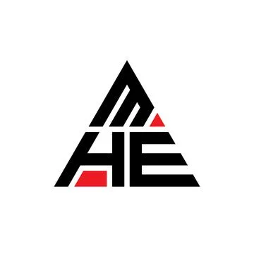 MHE triangle letter logo design with triangle shape. MHE triangle logo desi.. Illustrazione stock