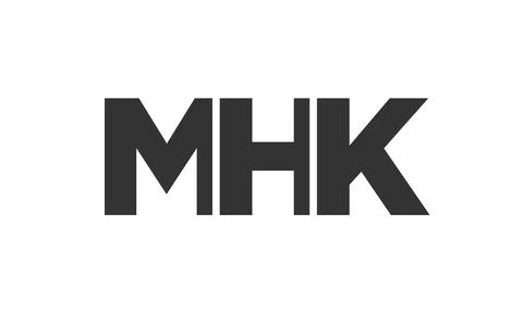 MHK logo design template with strong and modern bold text. Initial based ve.. Stock Illustration