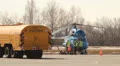 Mi-2 helicopter, Gazpromavia, board RA-23748 at the airport HD Footage