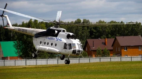 Mi-8 helicopter takes off Video stock 98737172