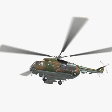 Mi-8MT Russian Air Force Animated 3D Model