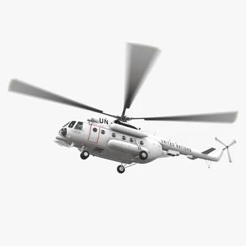 Mi-8MTV United Nations Animated 3D Model