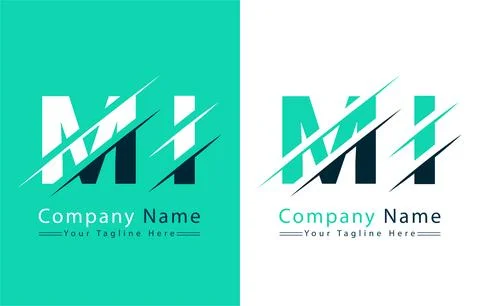 MI Letter Logo Vector Design Template Elements Stock Illustration