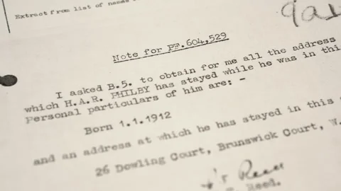 MI6 Text Documents About Kim Philby and His Location During Investigation About Stock Footage 326026161